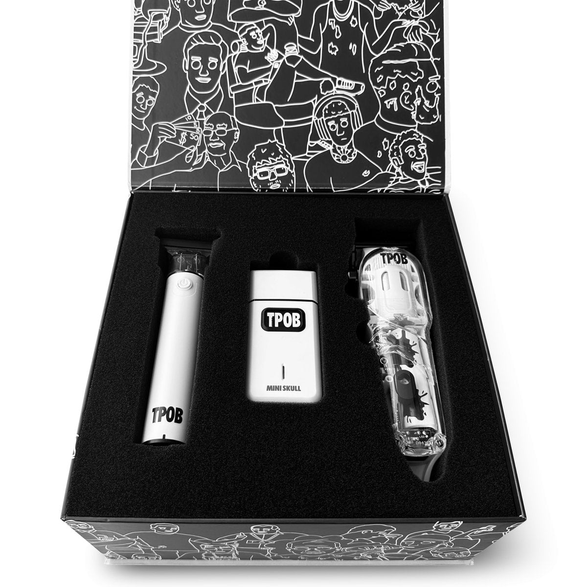 TPOB Slime 2 Barber Hair Clippers Trimmer Shaver Set for Men with Matte White Case and Fade Blade Avelisse