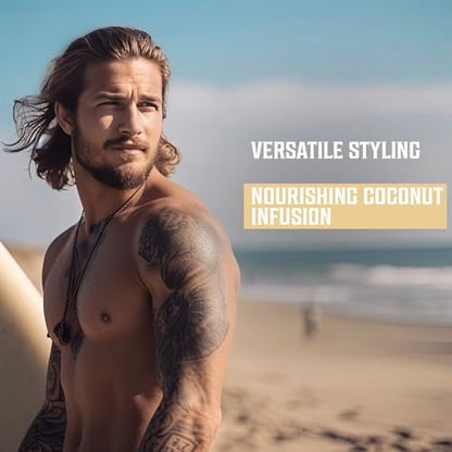 Viking Revolution Sea Salt Spray for Men - Texturizing Hair Spray with Kelp, Aloe Vera & Red Algae - Ocean Breeze & Coconut Scent, 8.8 oz (Pack of 2) Avelisse