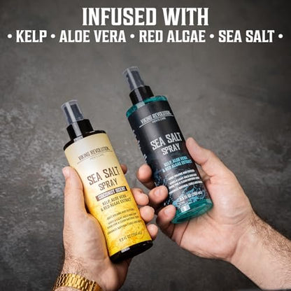 Viking Revolution Sea Salt Spray for Men - Texturizing Hair Spray with Kelp, Aloe Vera & Red Algae - Ocean Breeze & Coconut Scent, 8.8 oz (Pack of 2) Avelisse