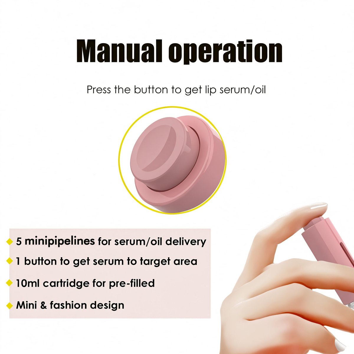 TIDEWISH Derma Roller with Liquid Reservoir Serum Applicator for Lips, Skin, Hair, Wrinkles - 105 Titanium Needles 0.25 mm, Pink Avelisse