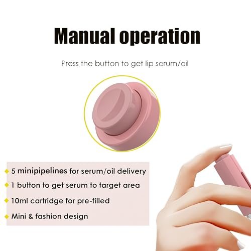 TIDEWISH Derma Roller with Liquid Reservoir Serum Applicator for Lips, Skin, Hair, Wrinkles - 105 Titanium Needles 0.25 mm, Pink Avelisse
