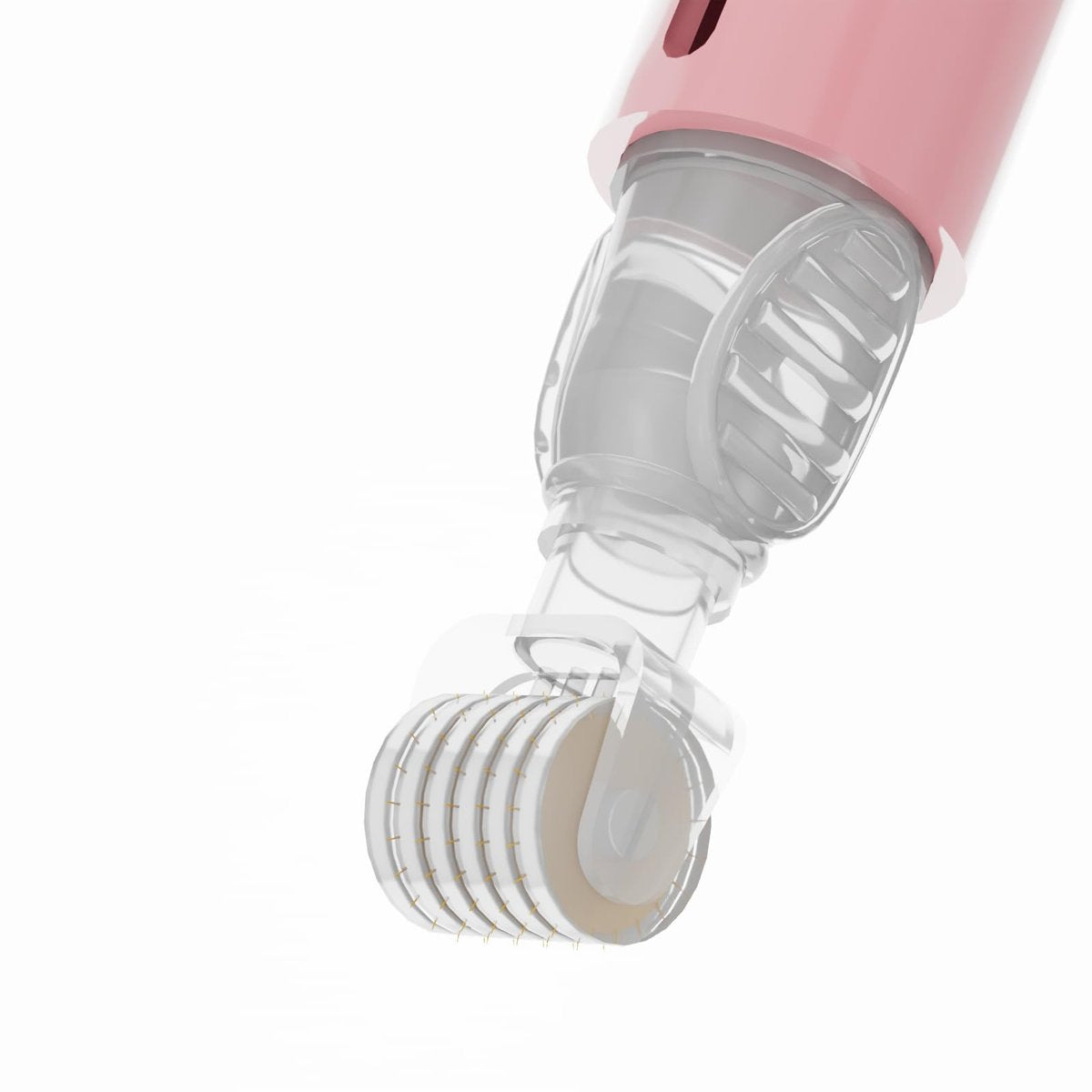 TIDEWISH Derma Roller with Liquid Reservoir Serum Applicator for Lips, Skin, Hair, Wrinkles - 105 Titanium Needles 0.25 mm, Pink Avelisse