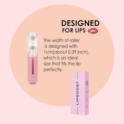 TIDEWISH Derma Roller with Liquid Reservoir Serum Applicator for Lips, Skin, Hair, Wrinkles - 105 Titanium Needles 0.25 mm, Pink Avelisse