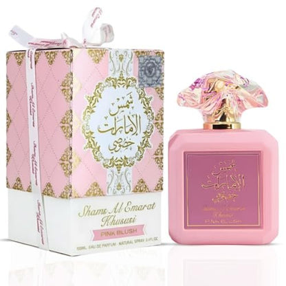 Ard al Zaafaran Pink Blush Shams Al Emarat Khususi Eau de Parfum for Women - 100 ml (3.4 oz) Romantic & Sweet Arabian Perfume