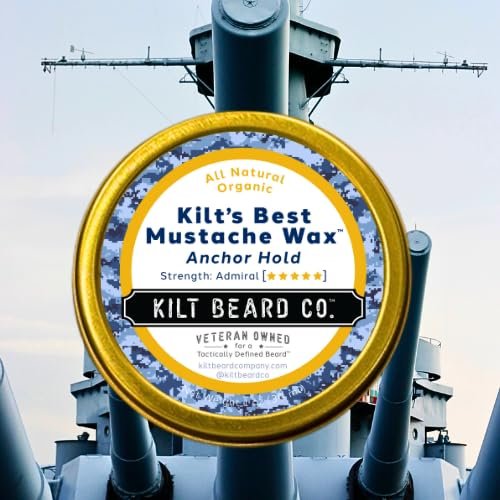 Anchor Hold Mustache Wax – Extreme Hold for Competition & Precision Styling | Non-Sticky, High Heat Tolerance | Unscented, All-Natural & Organic | Beeswax & Carnauba Wax by Kilt Beard Co. - görsel 3