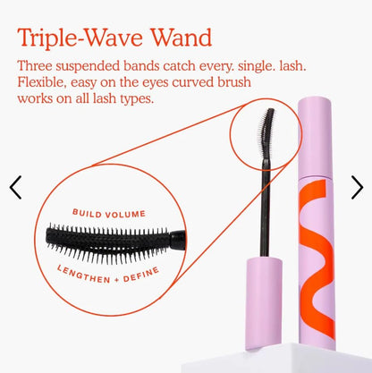 Tower Two Eight Triple-Wave Volumizing Mascara - Vegan, Water-Resistant, Lengthening & Defining Mascara in Rich Espresso Brown