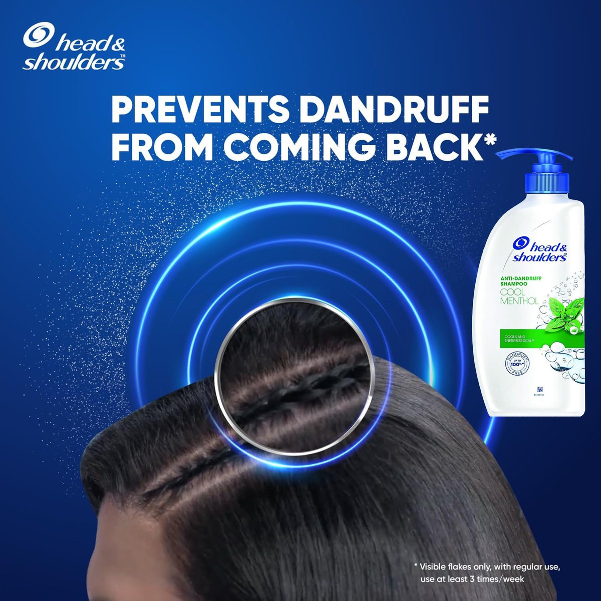 Head & Shoulders Anti Dandruff Shampoo, Cool Menthol Scent, 22 oz Pump Bottles (Pack of 2) - Daily Scalp Care for All Hair Types Avelisse