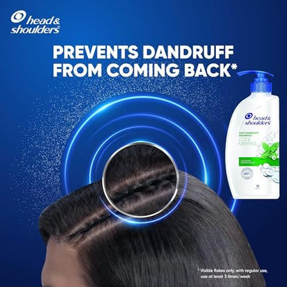 Head & Shoulders Anti Dandruff Shampoo, Cool Menthol Scent, 22 oz Pump Bottles (Pack of 2) - Daily Scalp Care for All Hair Types Avelisse