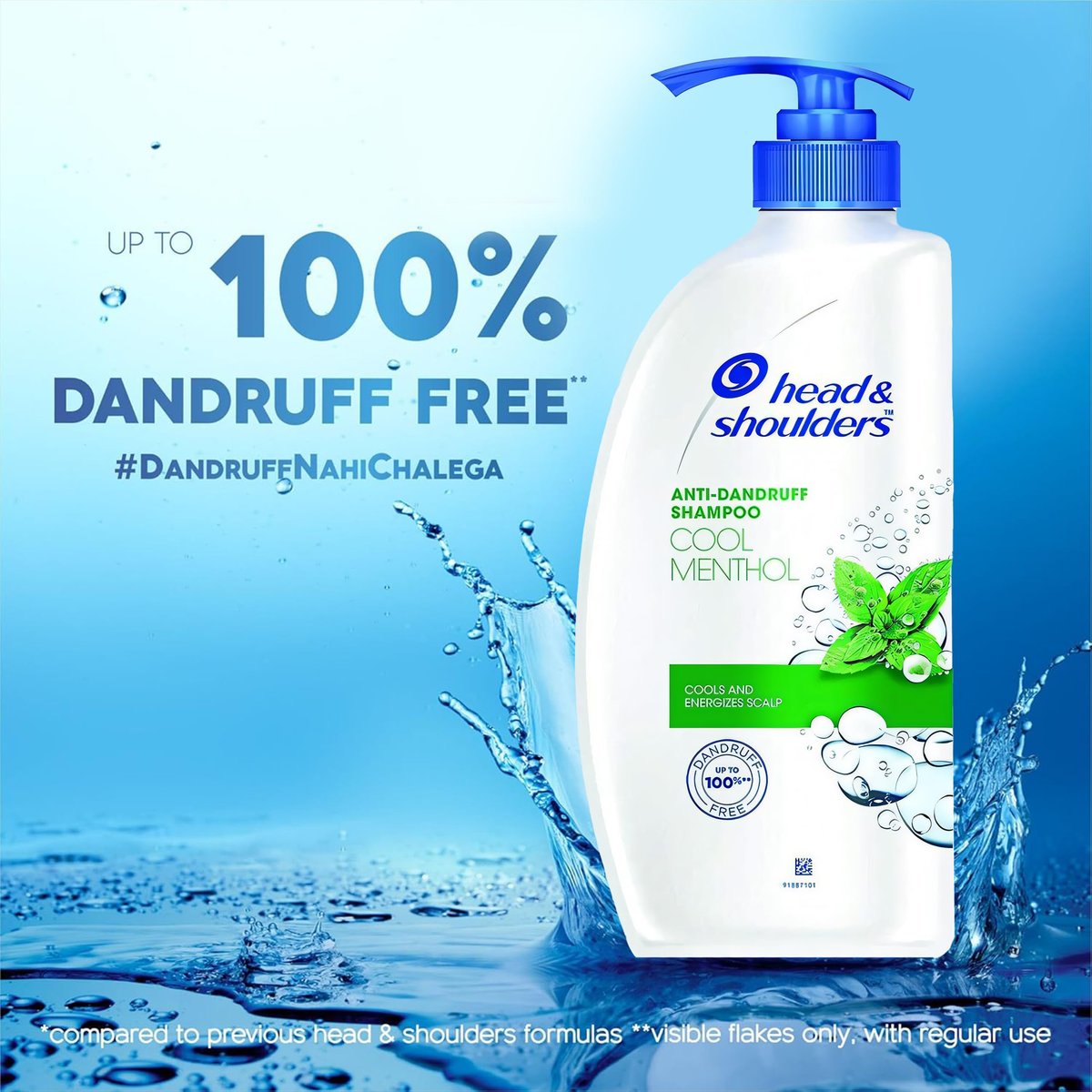 Head & Shoulders Anti Dandruff Shampoo, Cool Menthol Scent, 22 oz Pump Bottles (Pack of 2) - Daily Scalp Care for All Hair Types Avelisse