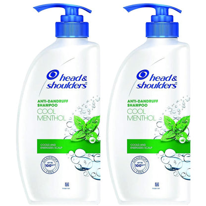 Head & Shoulders Anti Dandruff Shampoo, Cool Menthol Scent, 22 oz Pump Bottles (Pack of 2) - Daily Scalp Care for All Hair Types Avelisse