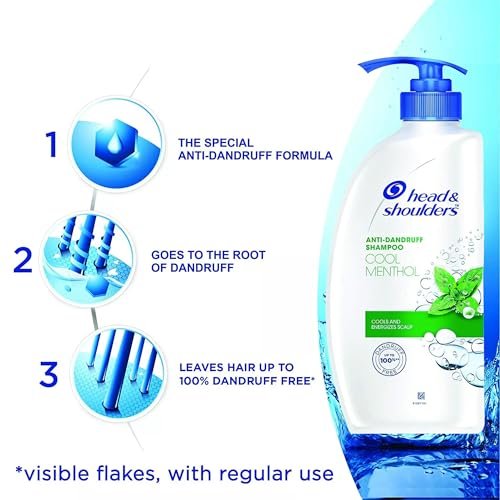 Head & Shoulders Anti Dandruff Shampoo, Cool Menthol Scent, 22 oz Pump Bottles (Pack of 2) - Daily Scalp Care for All Hair Types Avelisse