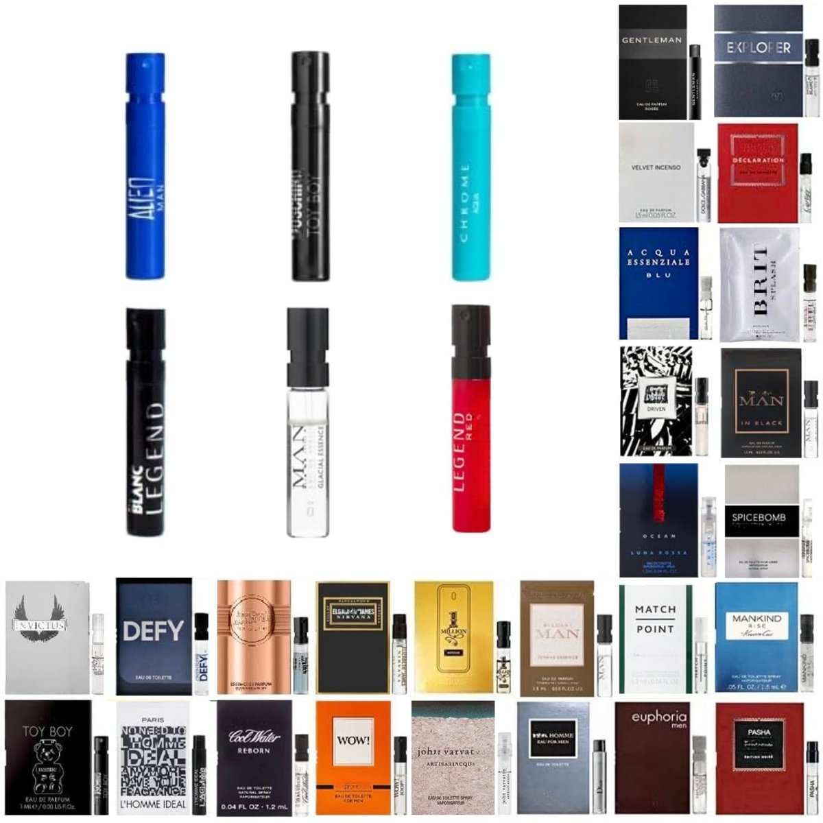 Men's Cologne Sampler Set - 6 Designer Fragrance Samples for Men - görsel 1