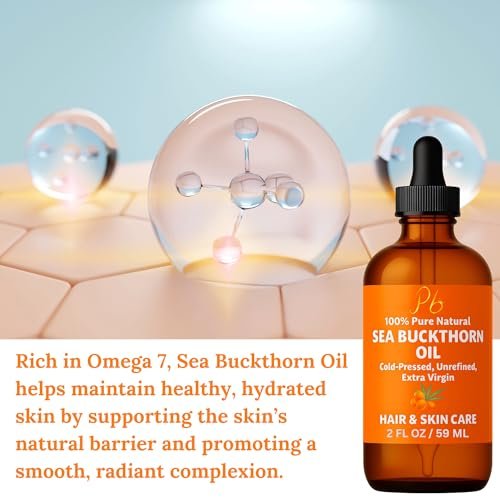 Pomberries Sea Buckthorn Oil – 100% Pure Cold-Pressed from Fruit & Seed – Face Oil for Radiant, Youthful-Looking Skin – Amber Glass Bottle 2 fl oz - görsel 10