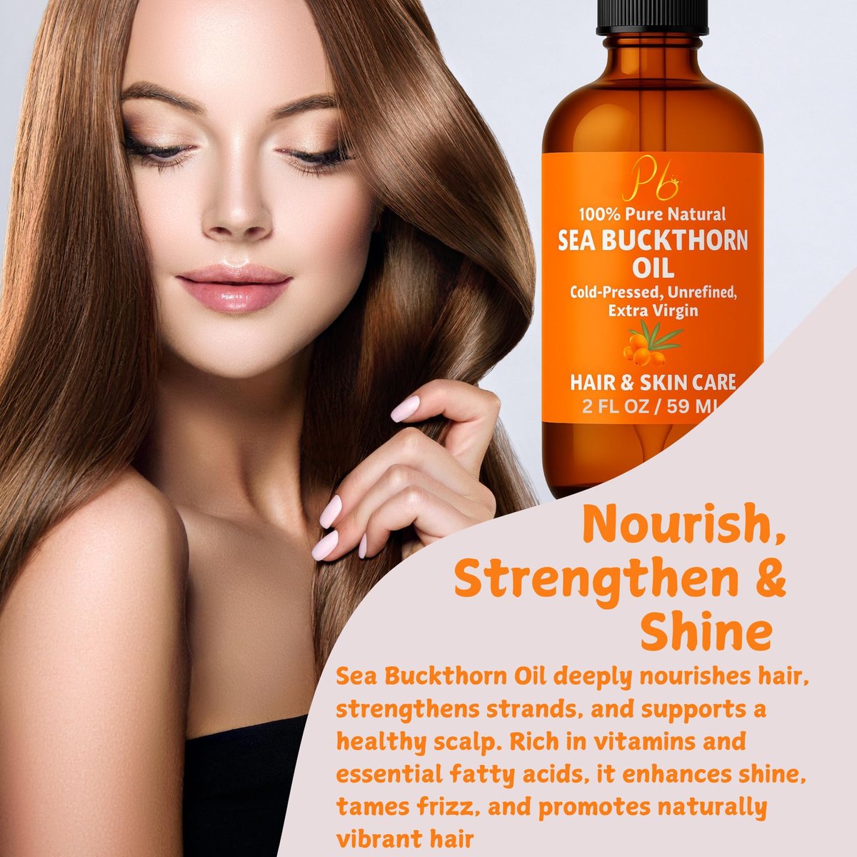 Pomberries Sea Buckthorn Oil – 100% Pure Cold-Pressed from Fruit & Seed – Face Oil for Radiant, Youthful-Looking Skin – Amber Glass Bottle 2 fl oz - görsel 13