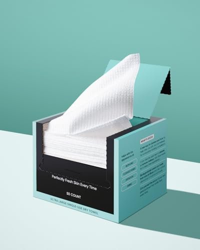 Buttah Skin Disposable Face Towels 50 Count – Extra Thick, Soft, Large Towels for Sensitive Skin, Travel, and Makeup Removal Avelisse