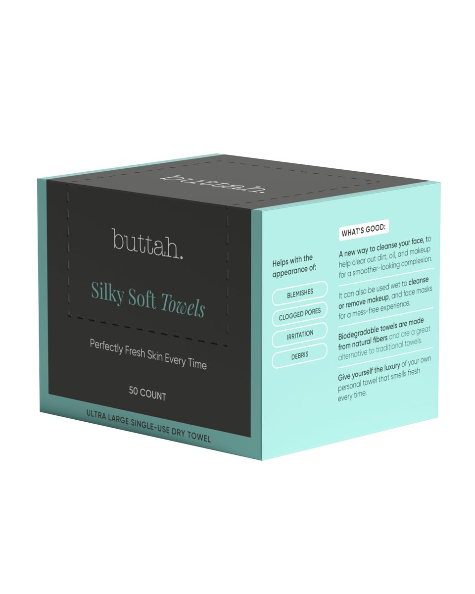 Buttah Skin Disposable Face Towels 50 Count – Extra Thick, Soft, Large Towels for Sensitive Skin, Travel, and Makeup Removal Avelisse