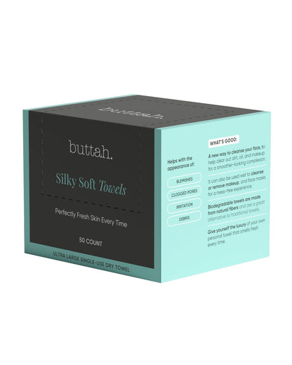Buttah Skin Disposable Face Towels 50 Count – Extra Thick, Soft, Large Towels for Sensitive Skin, Travel, and Makeup Removal Avelisse