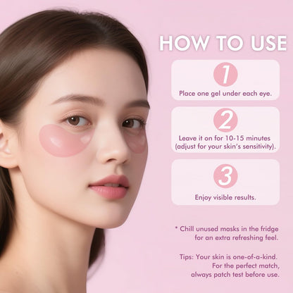 AzLucaky Rose Hydrogel Under Eye Patches – 40 Pairs, Puffy Eyes & Dark Circles Treatment with Hyaluronic Acid & Niacinamide Avelisse