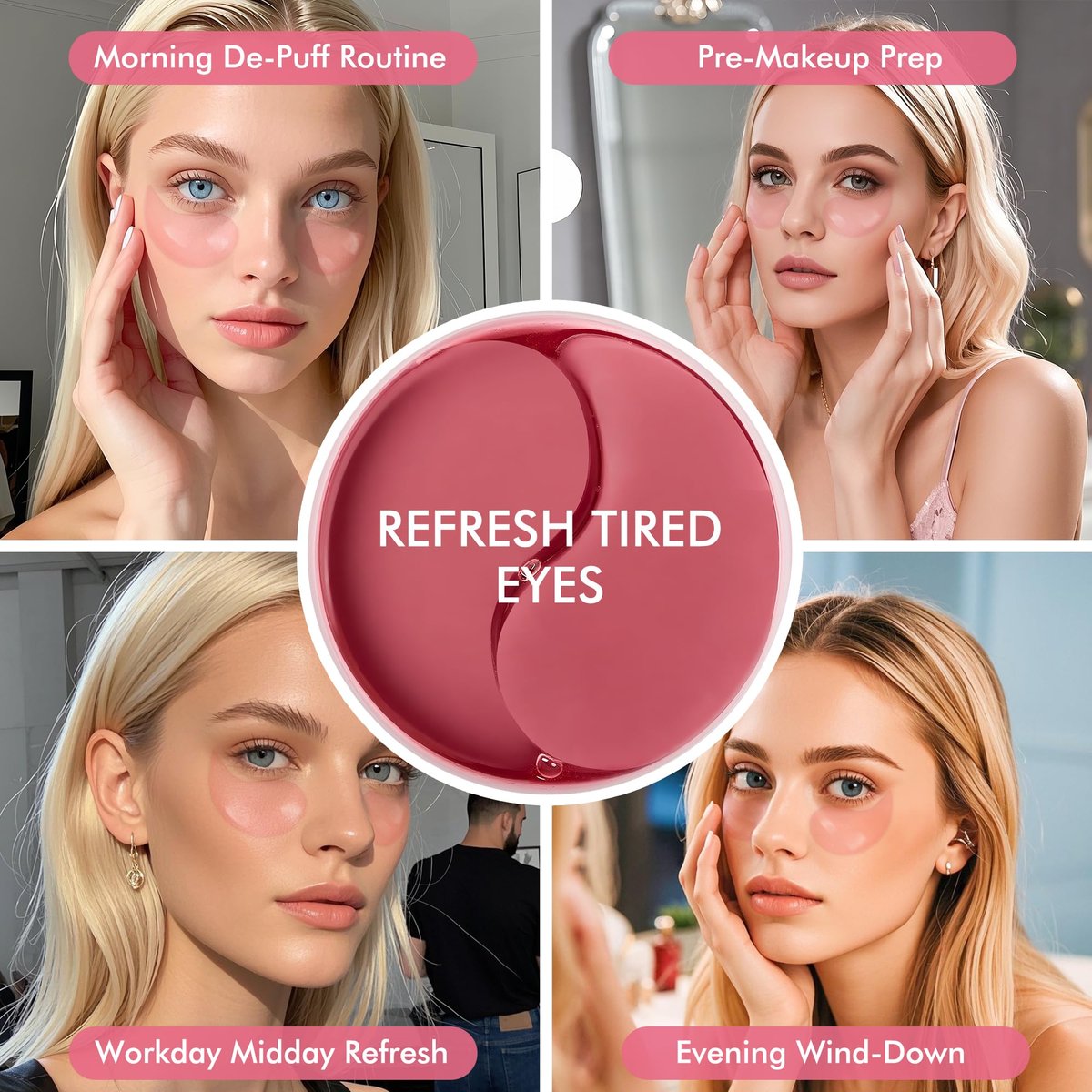 AzLucaky Rose Hydrogel Under Eye Patches – 40 Pairs, Puffy Eyes & Dark Circles Treatment with Hyaluronic Acid & Niacinamide Avelisse