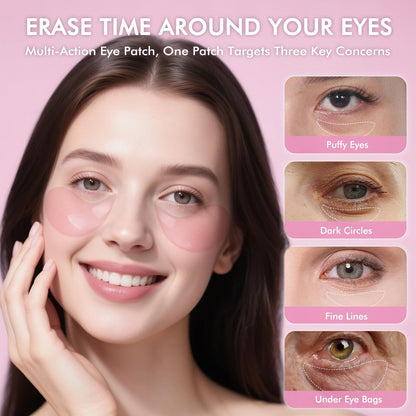 AzLucaky Rose Hydrogel Under Eye Patches – 40 Pairs, Puffy Eyes & Dark Circles Treatment with Hyaluronic Acid & Niacinamide Avelisse