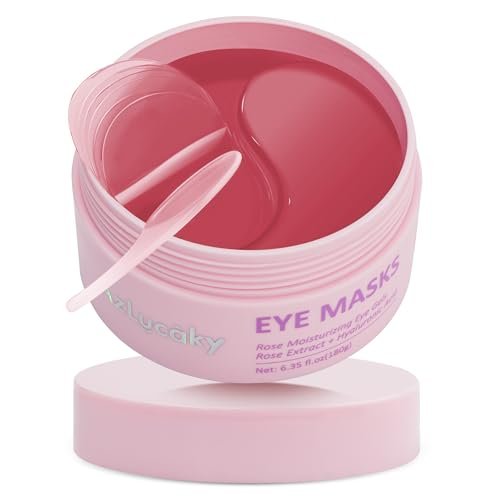 AzLucaky Rose Hydrogel Under Eye Patches – 40 Pairs, Puffy Eyes & Dark Circles Treatment with Hyaluronic Acid & Niacinamide Avelisse