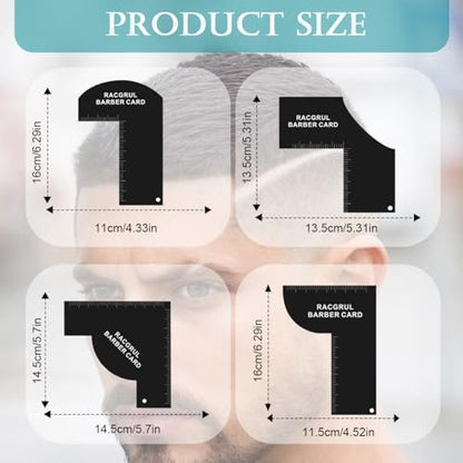 Racgrul Enhancement Card for Barbers – Reusable Hairline Shaping Tool with Measurement Indicators, Beard Line Up Template, Color Spray Edge Line Up Tool, Easy to Clean Hairline Maker Guide Avelisse