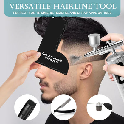 Racgrul Enhancement Card for Barbers – Reusable Hairline Shaping Tool with Measurement Indicators, Beard Line Up Template, Color Spray Edge Line Up Tool, Easy to Clean Hairline Maker Guide Avelisse