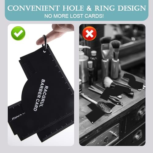 Racgrul Enhancement Card for Barbers – Reusable Hairline Shaping Tool with Measurement Indicators, Beard Line Up Template, Color Spray Edge Line Up Tool, Easy to Clean Hairline Maker Guide Avelisse