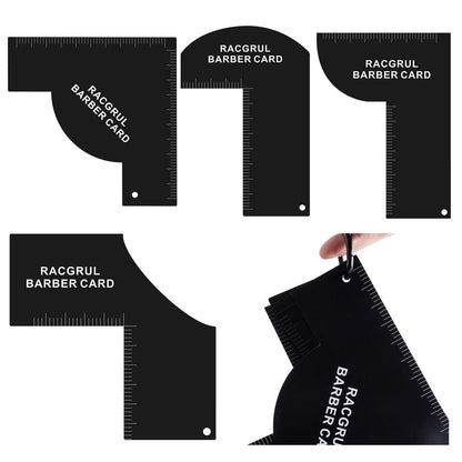 Racgrul Enhancement Card for Barbers – Reusable Hairline Shaping Tool with Measurement Indicators, Beard Line Up Template, Color Spray Edge Line Up Tool, Easy to Clean Hairline Maker Guide Avelisse