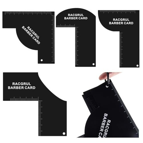 Racgrul Enhancement Card for Barbers – Reusable Hairline Shaping Tool with Measurement Indicators, Beard Line Up Template, Color Spray Edge Line Up Tool, Easy to Clean Hairline Maker Guide Avelisse