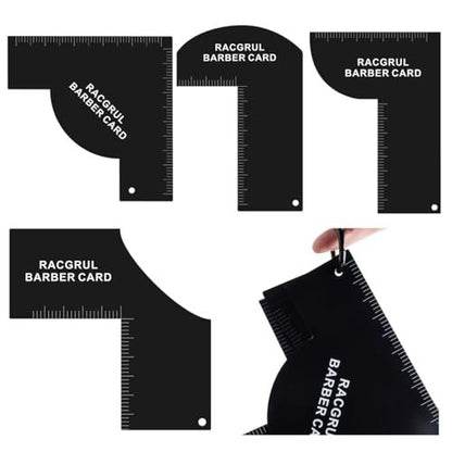 Racgrul Enhancement Card for Barbers – Reusable Hairline Shaping Tool with Measurement Indicators, Beard Line Up Template, Color Spray Edge Line Up Tool, Easy to Clean Hairline Maker Guide Avelisse