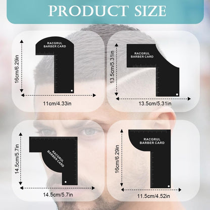 Racgrul Enhancement Card for Barbers – Reusable Hairline Shaping Tool with Measurement Indicators, Beard Line Up Template, Color Spray Edge Line Up Tool, Easy to Clean Hairline Maker Guide Avelisse