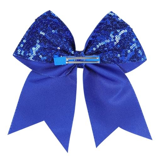 12-Color Jumbo Glitter Cheer Bow Clip – 7” Sequin Hair Bow for Girls, Perfect for Softball, Uniforms, Christmas, Halloween, and Special Occasions Avelisse