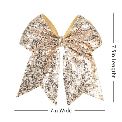12-Color Jumbo Glitter Cheer Bow Clip – 7” Sequin Hair Bow for Girls, Perfect for Softball, Uniforms, Christmas, Halloween, and Special Occasions Avelisse