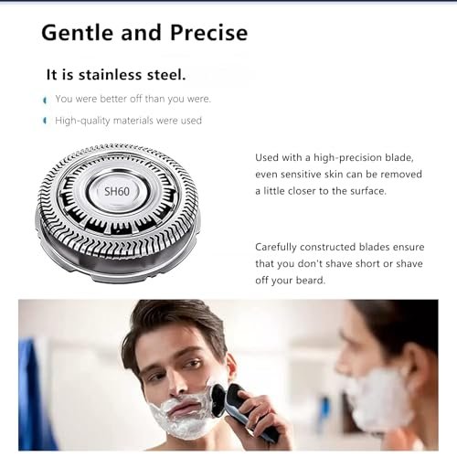 CIELONI SH60 Replacement Blades Compatible with Philips Norelco Series 6000, SH60 Shaver Heads for Philips S6880/81 S6850/85 S6810/82 (3 Pack) Avelisse