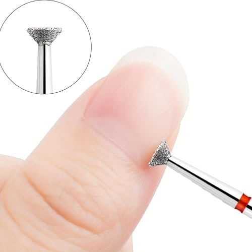 Acycoin2A 2-Pack 4mm Inverted Cone Diamond Drill Bit – Nail Polishing Head Flying Disc Shape for Cuticle Dead Skin Glue Overflow Remover Pro Safe Nail Tool for Manicure Avelisse