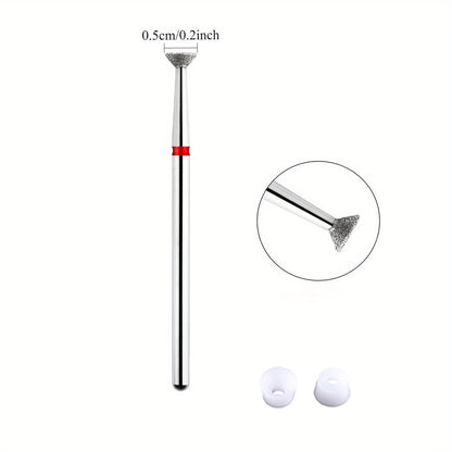 Acycoin2A 2-Pack 4mm Inverted Cone Diamond Drill Bit – Nail Polishing Head Flying Disc Shape for Cuticle Dead Skin Glue Overflow Remover Pro Safe Nail Tool for Manicure Avelisse
