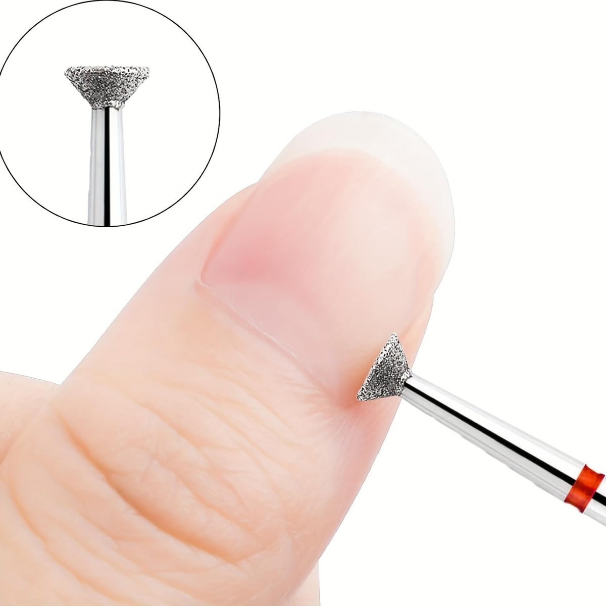 Acycoin2A 2-Pack 4mm Inverted Cone Diamond Drill Bit – Nail Polishing Head Flying Disc Shape for Cuticle Dead Skin Glue Overflow Remover Pro Safe Nail Tool for Manicure Avelisse
