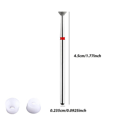 Acycoin2A 2-Pack 4mm Inverted Cone Diamond Drill Bit – Nail Polishing Head Flying Disc Shape for Cuticle Dead Skin Glue Overflow Remover Pro Safe Nail Tool for Manicure Avelisse