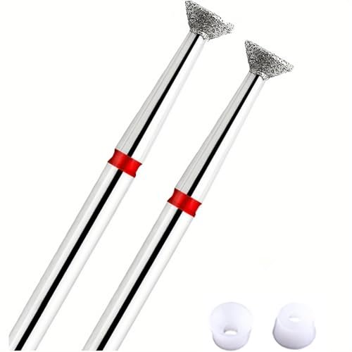 Acycoin2A 2-Pack 4mm Inverted Cone Diamond Drill Bit – Nail Polishing Head Flying Disc Shape for Cuticle Dead Skin Glue Overflow Remover Pro Safe Nail Tool for Manicure Avelisse