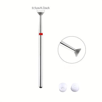 Acycoin2A 2-Pack 4mm Inverted Cone Diamond Drill Bit – Nail Polishing Head Flying Disc Shape for Cuticle Dead Skin Glue Overflow Remover Pro Safe Nail Tool for Manicure Avelisse