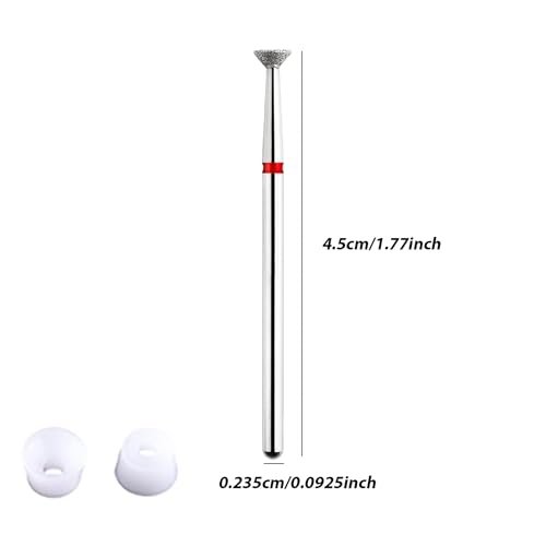 Acycoin2A 2-Pack 4mm Inverted Cone Diamond Drill Bit – Nail Polishing Head Flying Disc Shape for Cuticle Dead Skin Glue Overflow Remover Pro Safe Nail Tool for Manicure Avelisse