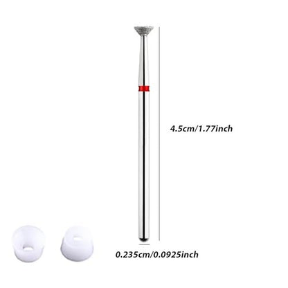 Acycoin2A 2-Pack 4mm Inverted Cone Diamond Drill Bit – Nail Polishing Head Flying Disc Shape for Cuticle Dead Skin Glue Overflow Remover Pro Safe Nail Tool for Manicure Avelisse