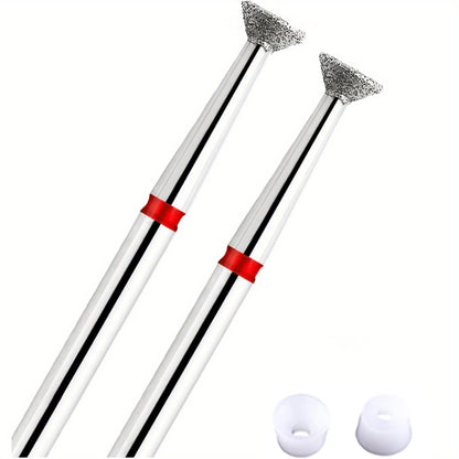 Acycoin2A 2-Pack 4mm Inverted Cone Diamond Drill Bit – Nail Polishing Head Flying Disc Shape for Cuticle Dead Skin Glue Overflow Remover Pro Safe Nail Tool for Manicure Avelisse