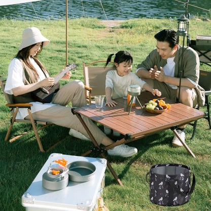 ABSOK Portable Travel Foot Bath Tub, Collapsible Bucket for Soaking Feet - Black, Plastic, 13.8 x 13.8 x 10.2 inches