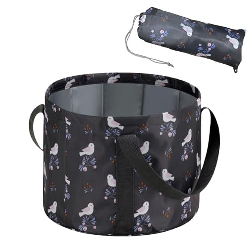 ABSOK Portable Travel Foot Bath Tub, Collapsible Bucket for Soaking Feet - Black, Plastic, 13.8 x 13.8 x 10.2 inches - görsel 2