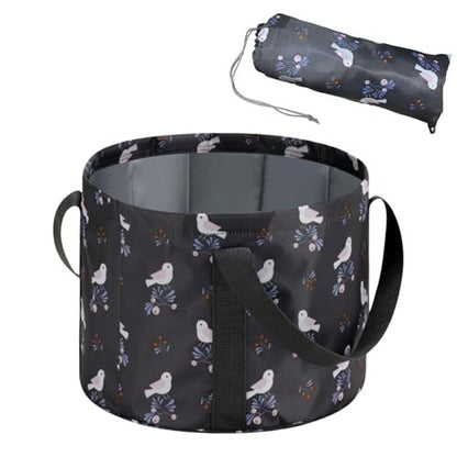 ABSOK Portable Travel Foot Bath Tub, Collapsible Bucket for Soaking Feet - Black, Plastic, 13.8 x 13.8 x 10.2 inches