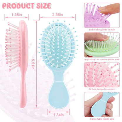 HOFASON 8-Pack Mini Wet Hair Brushes – Easter Basket Stuffers for Women, Teens, Girls | Small Gifts for Valentine’s Day, Bachelorette Parties & Stocking Stuffers