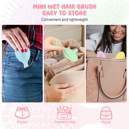 HOFASON 8-Pack Mini Wet Hair Brushes – Easter Basket Stuffers for Women, Teens, Girls | Small Gifts for Valentine’s Day, Bachelorette Parties & Stocking Stuffers