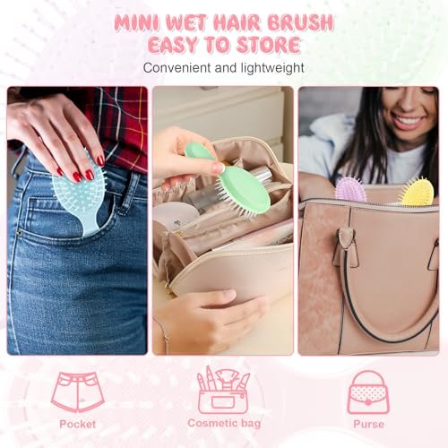 HOFASON 8-Pack Mini Wet Hair Brushes – Easter Basket Stuffers for Women, Teens, Girls | Small Gifts for Valentine’s Day, Bachelorette Parties & Stocking Stuffers - görsel 10